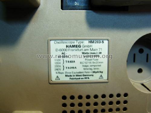 Oszilloskop HM203-5; HAMEG GmbH, (ID = 418629) Equipment