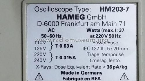 Oszilloskop HM203-7; HAMEG GmbH, (ID = 2877962) Ausrüstung