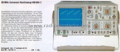 Oszilloskop HM604; HAMEG GmbH, (ID = 1702108) Ausrüstung