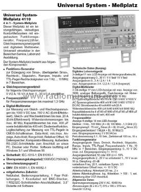 PeakTech Messplatz 4110; PeakTech GmbH, Heinz (ID = 1290734) Equipment