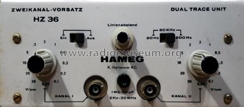 Zweikanal-Vorsatz Dual Trace Unit HZ36; HAMEG GmbH, (ID = 2975527) Equipment