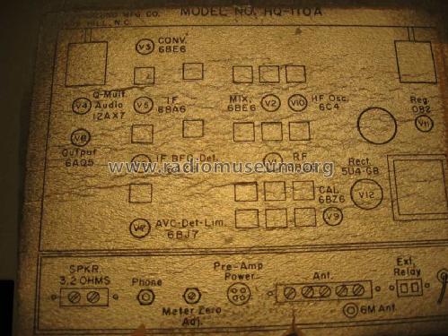 HQ-110AE; Hammarlund Mfg. Co. (ID = 376292) Amateur-R