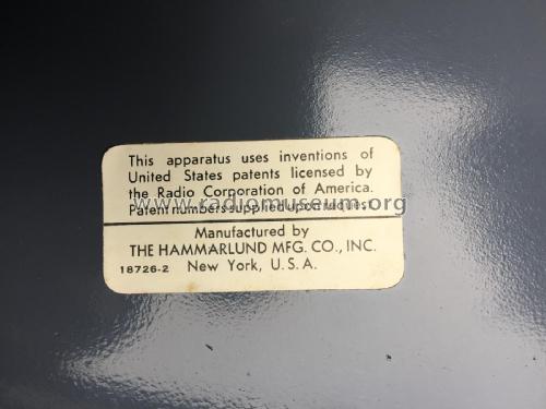 HQ-110AE; Hammarlund Mfg. Co. (ID = 2686576) Amateur-R