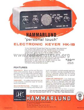 Keyer HK-1B; Hammarlund Mfg. Co. (ID = 854530) Morse+TTY