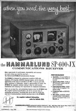 Super-Pro 600 SP-600-JX-17 Diversity; Hammarlund Mfg. Co. (ID = 2220922) Mil Re