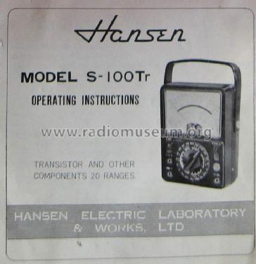 Multimeter / Transistor Checker S-100Tr, S-100TrH; Hansen Electric (ID = 1206890) Equipment