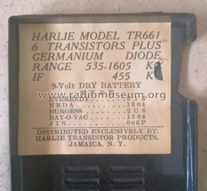 Harlie 6 Transistor TR661; Harlie Transistor (ID = 3156437) Radio
