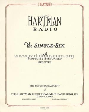 1926 Single-Six Catalog ; Hartman Electrical (ID = 2368769) Paper