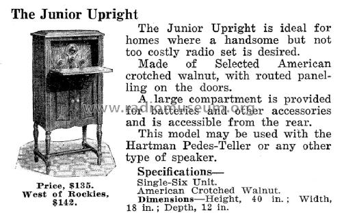 Single-Six Junior Upright ; Hartman Electrical (ID = 1303750) Radio