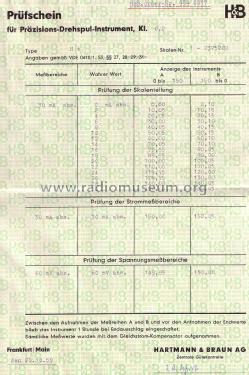 Präzisions-Drehspulinstrument Ht ; Hartmann & Braun AG; (ID = 1296028) Equipment
