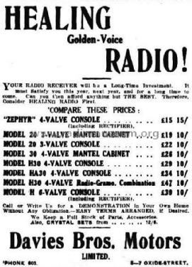 30; Healing, A.G., Ltd.; (ID = 1847287) Radio