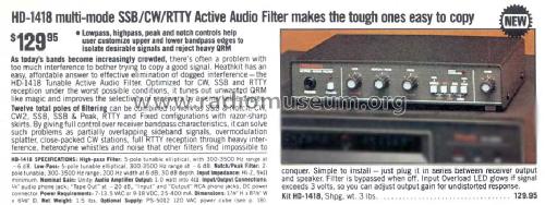 Active Audio Filter HD-1418; Heathkit Brand, (ID = 757984) Ampl/Mixer