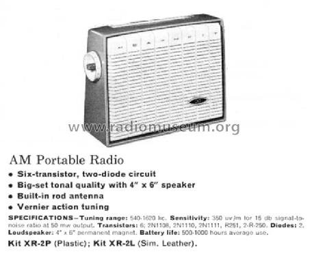 All Transistor Portable XR-2P; Heathkit Brand, (ID = 756655) Radio