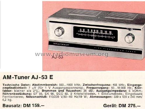 AM Tuner AJ-53E; Heathkit Brand, (ID = 758271) Radio