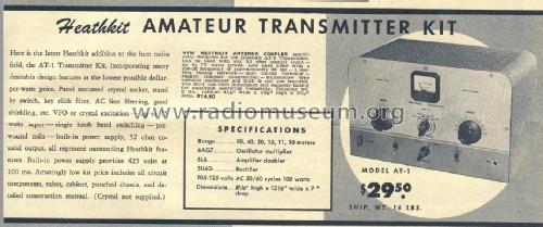 Amateur-Transmitter AT-1; Heathkit Brand, (ID = 2927396) Amateur-T