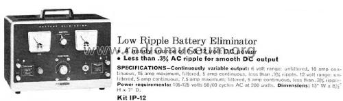 Battery-Eliminator IP-12; Heathkit Brand, (ID = 654787) Ausrüstung