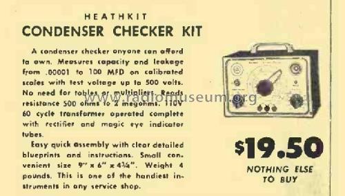 Condenser Checker C-1; Heathkit Brand, (ID = 2727853) Equipment