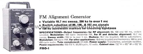 FM Alignment Generator FMO-1; Heathkit Brand, (ID = 761756) Equipment