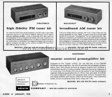 FM Tuner FM-3A; Heathkit Brand, (ID = 2986122) Radio