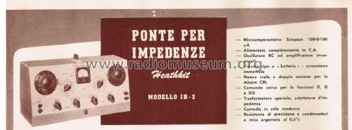 Impedance Bridge IB-2; Heathkit Brand, (ID = 2714753) Equipment