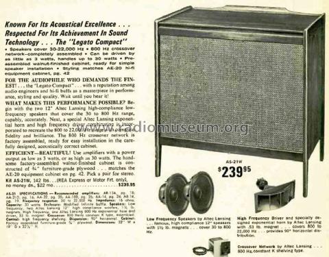 Legato Compact AS-21W; Heathkit Brand, (ID = 1813430) Speaker-P