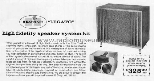 Legato Speaker System Kit HH-1-C; Heathkit Brand, (ID = 2986133) Parlante