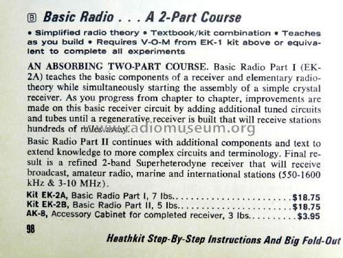 Radio Receiver EK-2; Heathkit Brand, (ID = 2654646) Kit