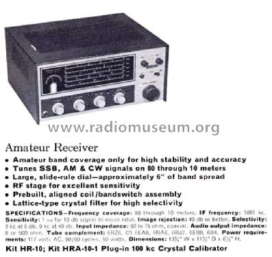 Receiver HR-10; Heathkit Brand, (ID = 767189) Amateur-R