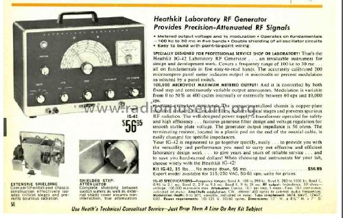 RF Generator IG-42; Heathkit Brand, (ID = 2652009) Equipment