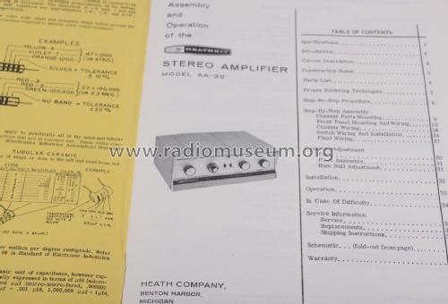 Stereo Amplifier AA-32; Heathkit Brand, (ID = 2949972) Ampl/Mixer