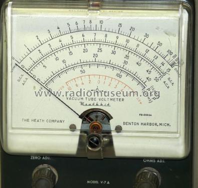 Vacuum tube voltmeter V-7A; Heathkit Brand, (ID = 1904754) Equipment
