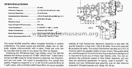 Williamson Type Amplifier W-3AM; Heathkit Brand, (ID = 1812158) Ampl/Mixer