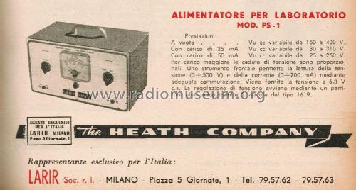 Laboratory Power Supply PS-1; Heathkit Brand, (ID = 2859806) Aliment.