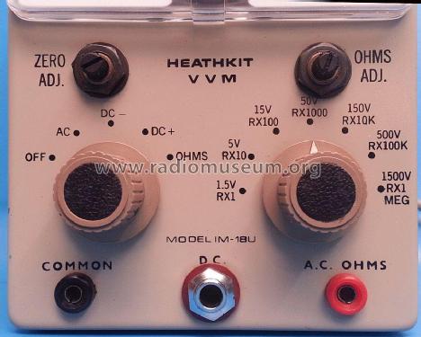 Valve Voltmeter VVM IM-18 U; Heathkit UK by (ID = 2253012) Equipment