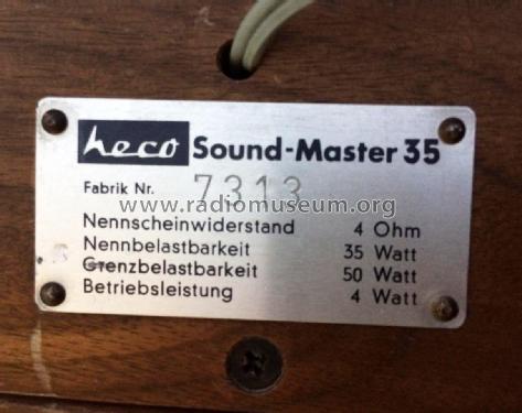 Soundmaster SM35; Heco, Hennel & Co. (ID = 2395136) Speaker-P