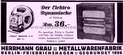 Dynamik-Lautsprecher-Chassis A 16; Hegra, Hekra, Marke, (ID = 1519954) Parlante