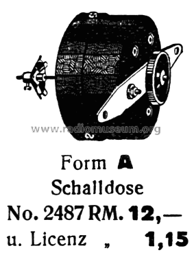 Schalldose Form A; Hegra, Hekra, Marke, (ID = 1887240) Microphone/PU