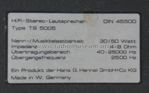HiFi Stereo TS-5005; Heco, Hennel & Co. (ID = 945109) Speaker-P