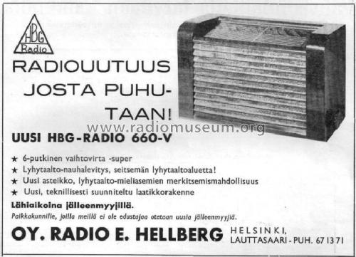 660V; Hellberg, Helsinki (ID = 1141738) Radio