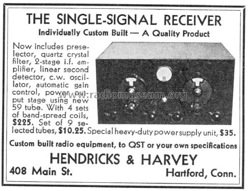 Single Signal Receiver ; Hendricks & Harvey, (ID = 2085867) Amateur-R
