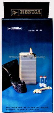 Electronic refillable gas lighter with radio H-138; Henica; Hong Kong (ID = 870325) Radio