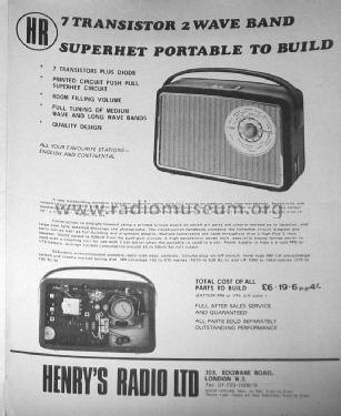 7 Transistor 2 Wave Band Superhet Portable ; Henry's Radio Ltd.; (ID = 1731334) Kit