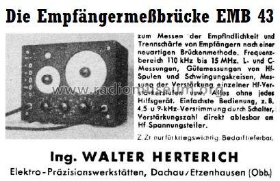 Empfängermeßbrücke EMB-43; Herterich, Ing. (ID = 815996) Equipment