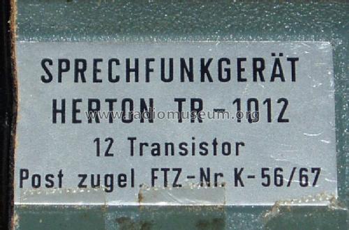 Sprechfunkgerät TR-1012; Herton, Frankfurt/ (ID = 1383516) CB-Funk