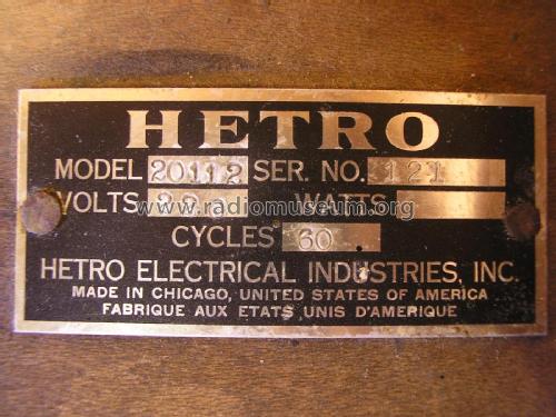 20112; Hetro Electrical (ID = 2060232) Radio