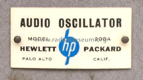 Audio Oscillator 200A; Hewlett-Packard, HP; (ID = 241369) Equipment