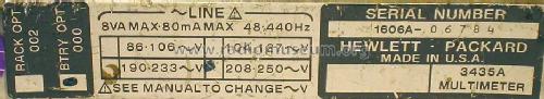 Digital Multimeter 3435A; Hewlett-Packard, HP; (ID = 539662) Equipment