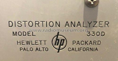 Distortion Analyzer 330D; Hewlett-Packard, HP; (ID = 2630540) Equipment