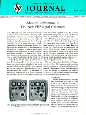 VHF Signal Generator 608C; Hewlett-Packard, HP; (ID = 2301252) Equipment