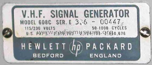 VHF Signal Generator 608C; Hewlett-Packard, HP; (ID = 604883) Equipment